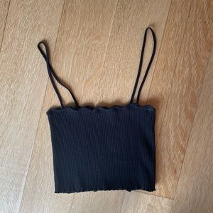 Zara Black Knit Crop Tank